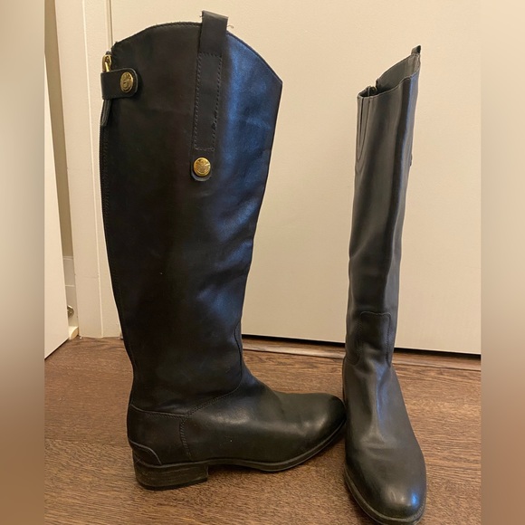Sam Edelman Penny Leather Boots - Black, Size 38 - Picture 3 of 6